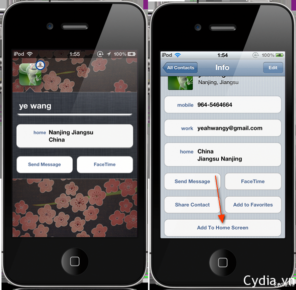 Homescreen Contacts đưa danh bạ yêu thích ra ngoài màn hình chính.