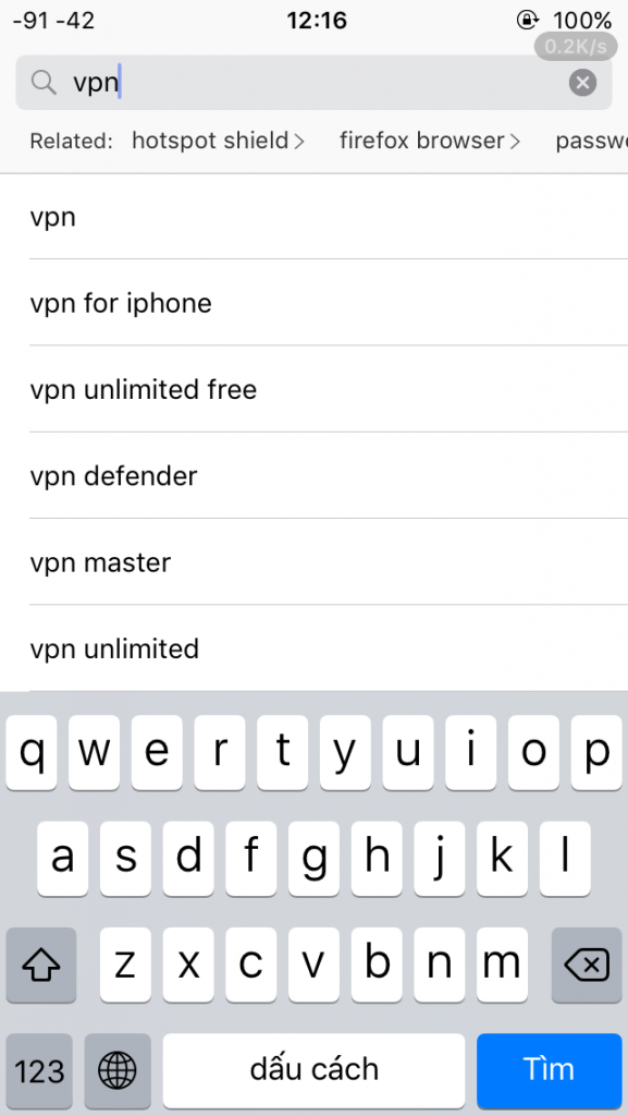 Sử dụng VPN trên thiết bị iOS