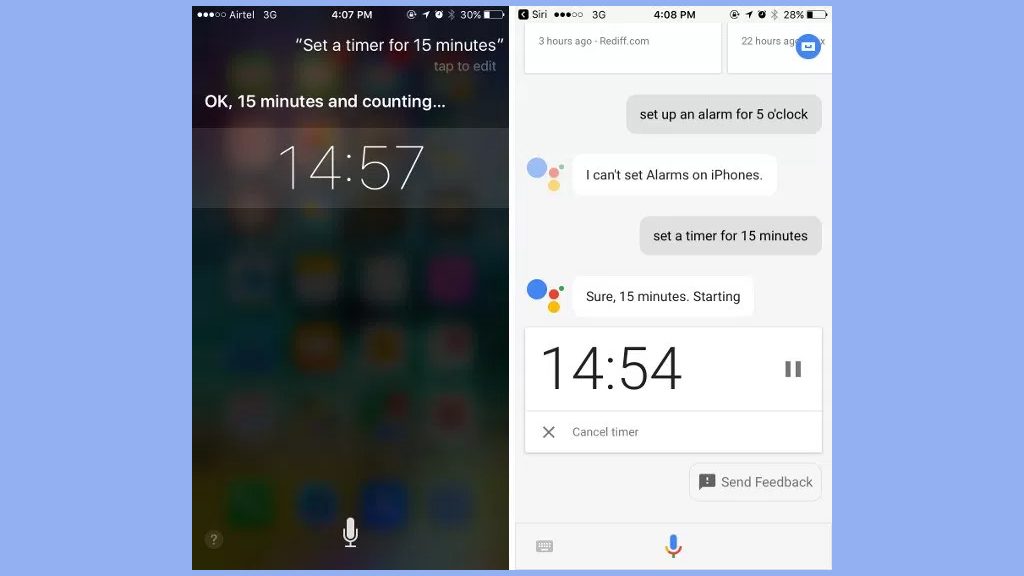 Tuy nhiên, với chế độ đếm giờ thì Google Assistant lại có thể thực hiện nhiệm vụ của mình. 