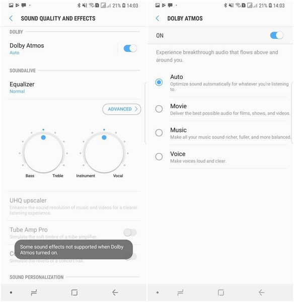 Mẹo nhỏ đừng quên khi dùng Galaxy Note9: Hãy luôn bật tính năng Dolby Atmos để nghe nhạc, xem phim - Ảnh 2. Mẹo nhỏ đừng quên khi dùng Galaxy Note9: Hãy luôn bật tính năng Dolby Atmos để nghe nhạc, xem phim - Ảnh 2.