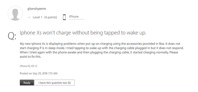 iPhone XS/XS Max dính lỗi không nhận sạc khi ở chế độ chờ - Ảnh 1.