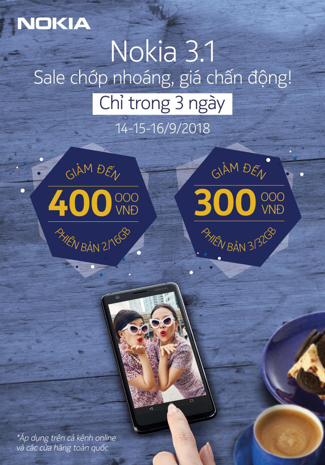 Ba ngày chớp nhoáng để mua Nokia 3.1 với giá chấn động - Ảnh 1. Ba ngày chớp nhoáng để mua Nokia 3.1 với giá chấn động - Ảnh 1.