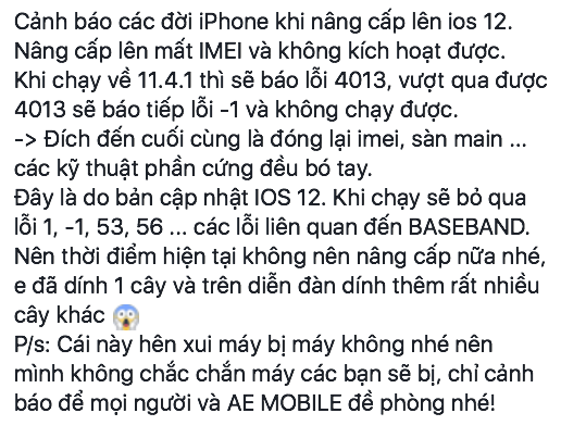 iPhone biến thành cục gạch sau khi nâng cấp iOS 12 - Ảnh 2. iPhone biến thành cục gạch sau khi nâng cấp iOS 12 - Ảnh 2.